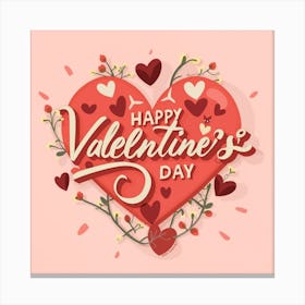 Happy Valentine'S Day Art Canvas Print
