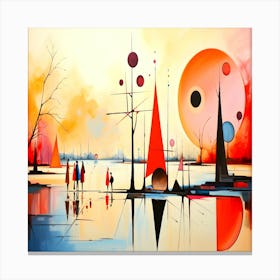 Abstract Painting,Kandinsky abstract winter landscape Canvas Print