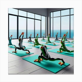 Yoga Frogs Canvas Print