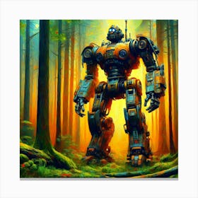 Robot In The Woods 5 Canvas Print