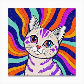 Psychedelic Cat Lienzo