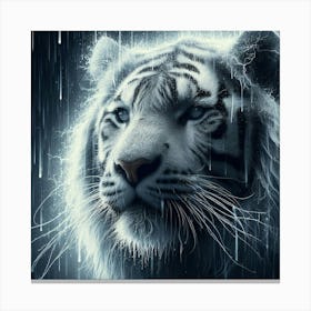 White Tiger In The Rain 1 Canvas Print