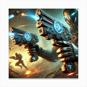 Sci Fi Ghostflame Scouts Dual Pulse Pistols 1024x1024 Canvas Print