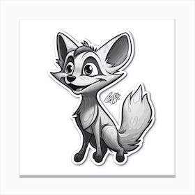 Fox Sticker Canvas Print