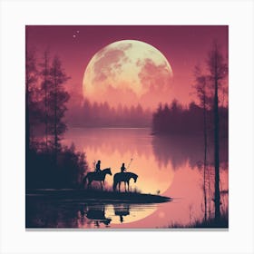 Moonlight Over The Water Canvas Print