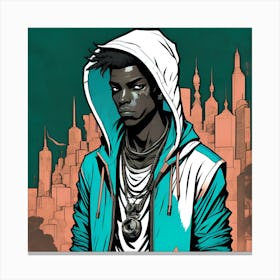 Black Man In Hoodie Canvas Print