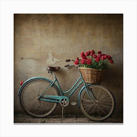 Bicycle With Flowers Canvas Print