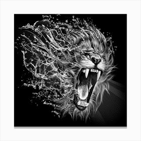 Lion Furious Abstract Desing Furious Canvas Print