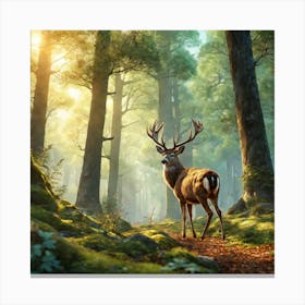 Deer In The Forest 178 Canvas Print