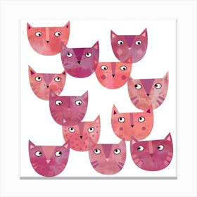 Pink Cats Canvas Print