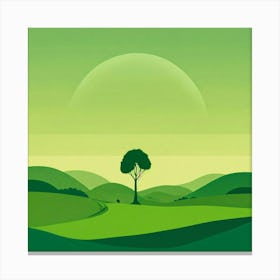 Landscape With A Tree Canvas Print