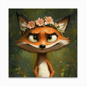 Fox In Flower Crown 6 Leinwandbilder