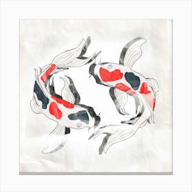 Fish Carp Koi Drawing Cartoon Canvas Print