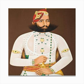 Kunwar Sabal Singh (1848 1881), Vintage Man Illustration Canvas Print