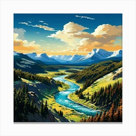 Yellowstone Aerial View Canvas Print