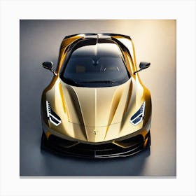 Gold Ferrari Canvas Print