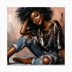 Afro Girl 68 Canvas Print