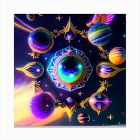 Space Planets Canvas Print