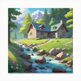 House In The Forest Canvas Print