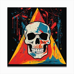 Skull And Triangle Canvas Print