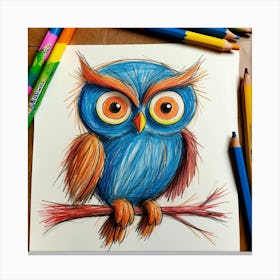 Owl Drawing 5 Canvas Print