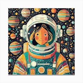 Girl In Space Canvas Print