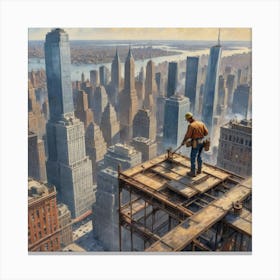 A Moment of Zen: Finding Peace in Perilous Heights New York Canvas Print