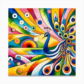 Abstract Peacock Canvas Print