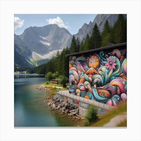 Colorful Alpine Landscape Canvas Print