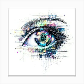 Eye Of The Future.Generated AI. Wall Art Print Canvas Print