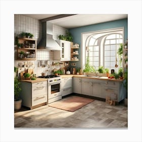 Isometric Kitchen 7 Canvas Print