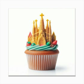 Sagrada Familia Cupcake 1 Canvas Print