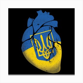 Ukraine Heart Flag Canvas Print