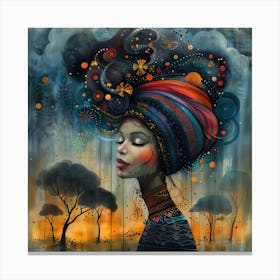 African Woman In A Turban Canvas Print