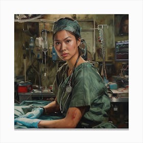 Surgeon At Work Canvas Print