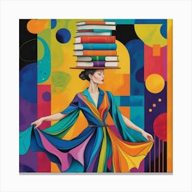 Intellectual Elegance in a Vibrant Dreamscape Canvas Print