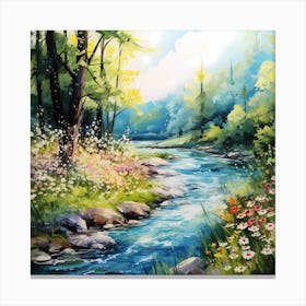 Whispers of Water: Brushstroke Sonata Canvas Print