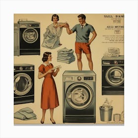 Default Default Vintage And Retro Laundry Advertising Aestethi 1 Canvas Print