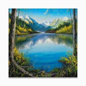 Lake In The Mountains 16 Canvas Print