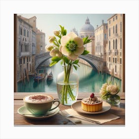 Coffee And Cake In Venice Canvas Print