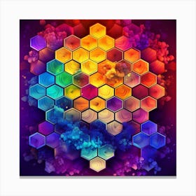 Abstract Background With Colorful Hexagons Canvas Print