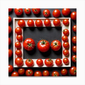 Red Tomatoes In A Frame Canvas Print