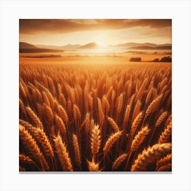 Under a vast, tangerine sky, a golden sea of wheat stretches as far as the eye can see, undulating gently in the warm breeze, like a symphony of amber waves, a testament to the beauty and bounty of nature, whispering promises of harvest and nourishment, a reminder of the interconnectedness of life and the循环of growth, decay, and renewal. Canvas Print
