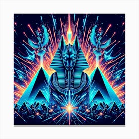Neon Anubis, Egyptian 2 Canvas Print