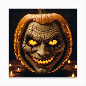 Halloween Pumpkin Carving Canvas Print