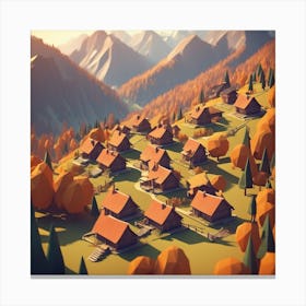 Village In The Mountains 6 Canvas Print