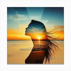 Sunset Portrait Of A Woman Canvas Print