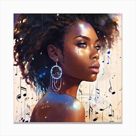 Music Note Girl Canvas Print