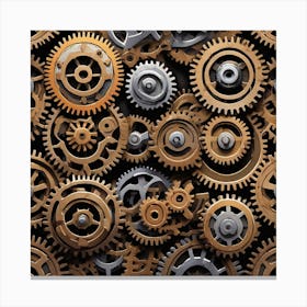 Background Of Gears 4 Canvas Print