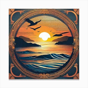 Sunset Over The Ocean 16 Canvas Print